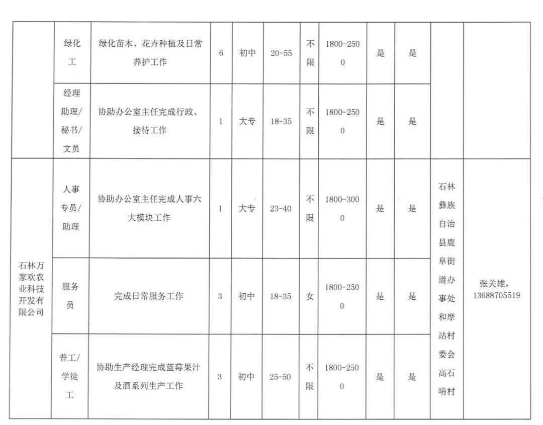 石林县最新招聘信息总览