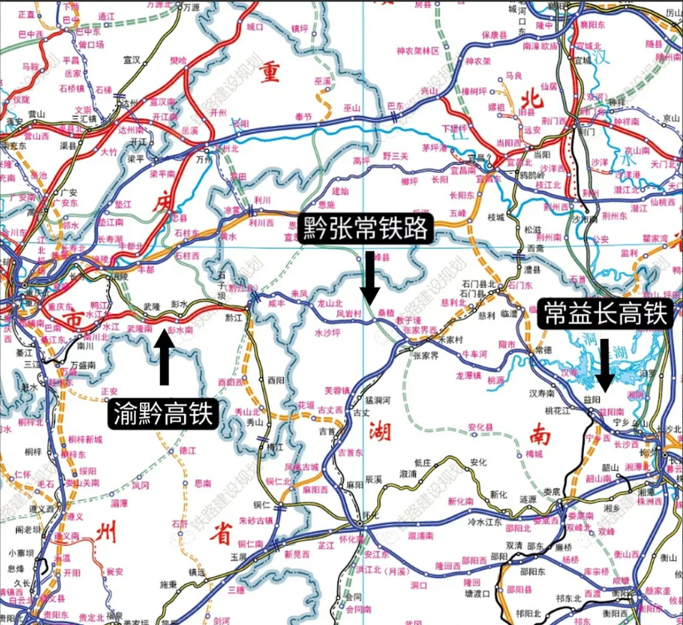 黔张常铁路最新走向图，重塑区域交通格局的动脉之路